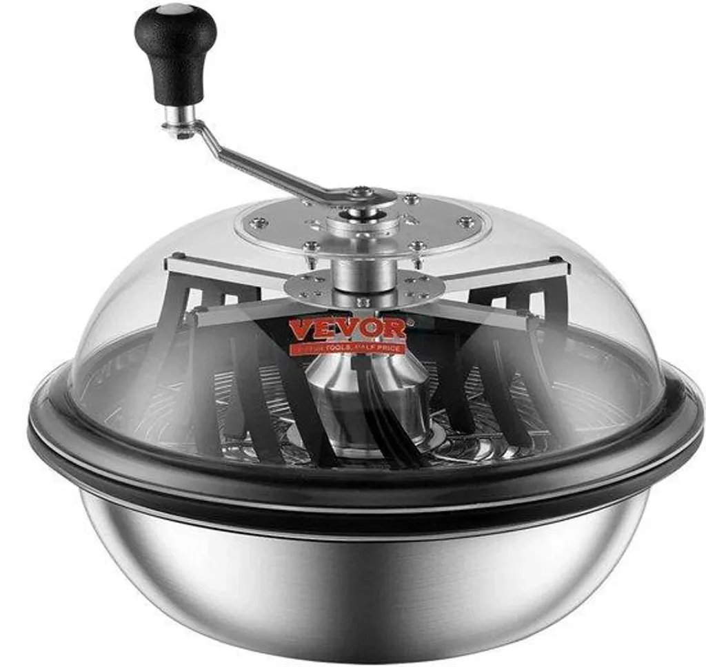 Effeuilleuse manuelle à manivelle et plateau inox 40cm pour récoltes