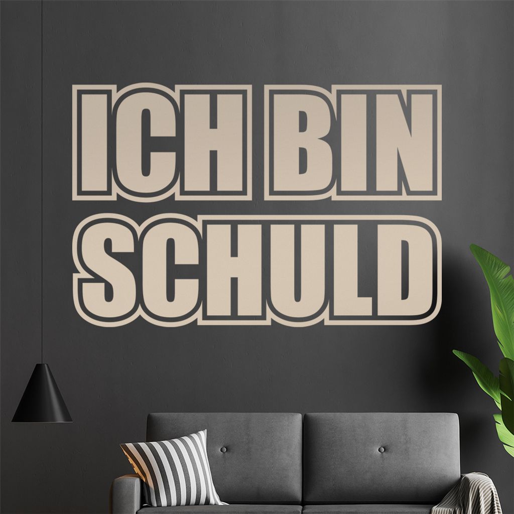 Ich bin schuld Wandtattoo in 6 Größen - Wandaufkleber Wall Sticker - Dekoration, Küche, Wohnzimmer, Schlafzimmer, Badezimmer