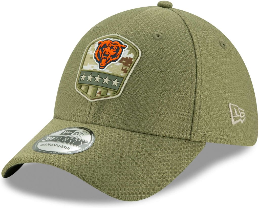 New Era NFL Chicago Bears On Field '19 Salute to Service Olive 39Thirty Cap L-XL