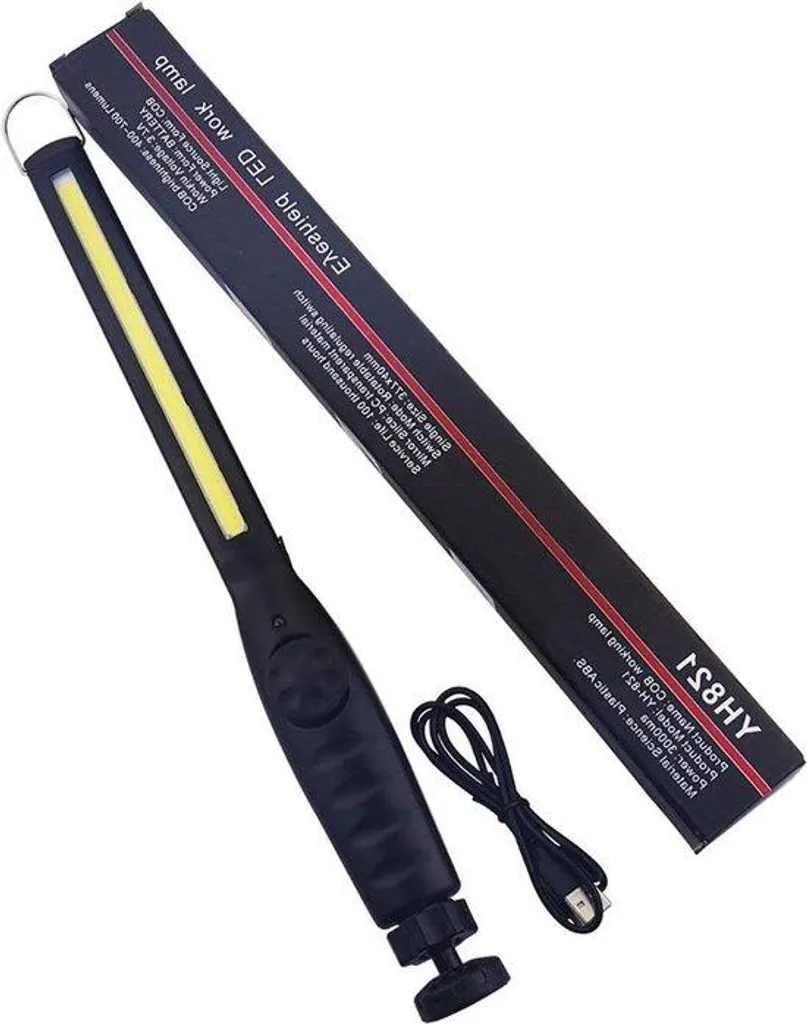 Lampe de travail LED COB 700 lumens rechargeable USB avec base aimantée