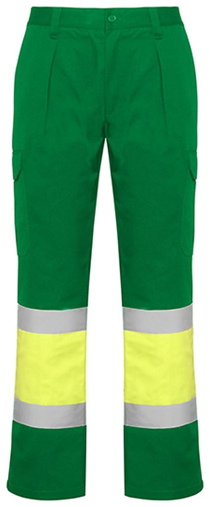 Roly Workwear HV9301 | Soan Hi-Viz Trousers - Arbeitshose mit Reflektionsstreifen - Farbe: Garden Green 52/Fluor Yellow 221 - Größe: 52