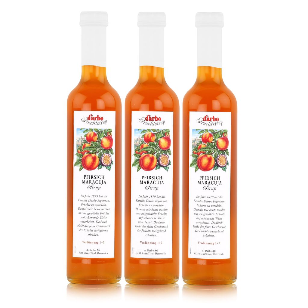 Darbo Pfirsich Maracuja Sirup 500ml - Cocktails Kaffeesirup Produktbild 