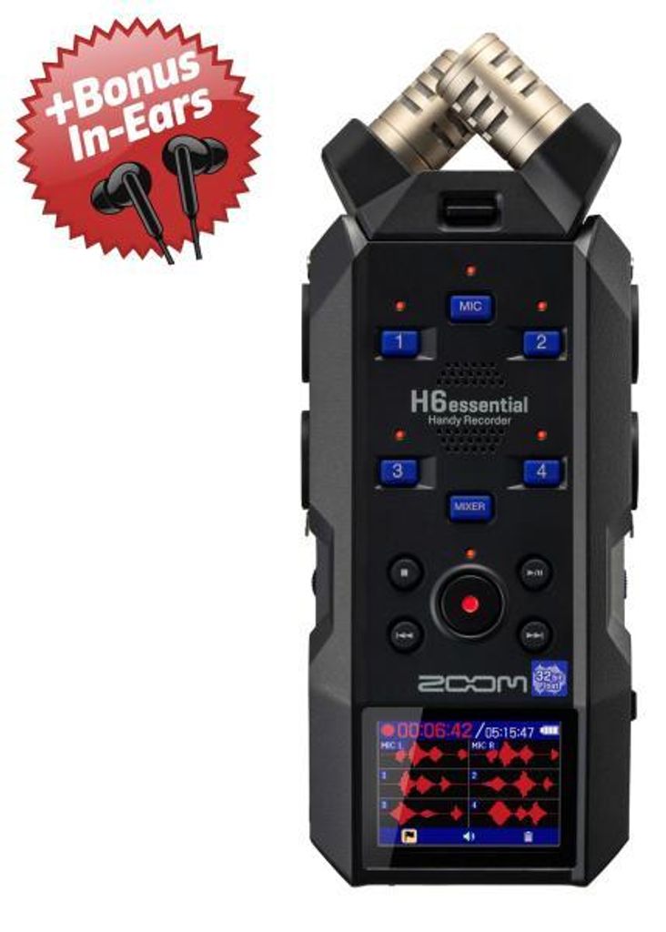 Rejestrator dźwięku Zoom H6essential + słuchawki douszne w Zdjęcie produktu 