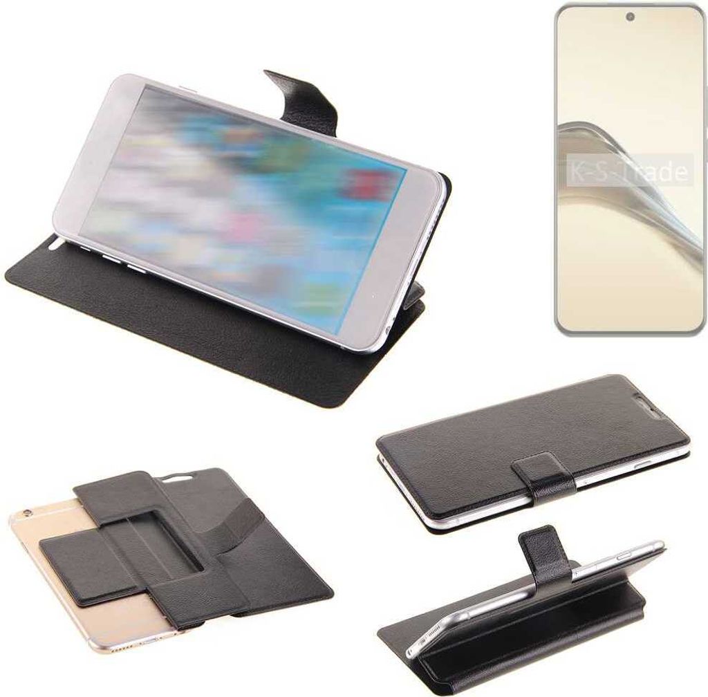 K-S-Trade Schutzhülle kompatibel mit Realme 13 Pro 5G China Schutzhülle Flip Cover Klapphülle Wallet Case Slim Handyhülle bookstyle schwarz