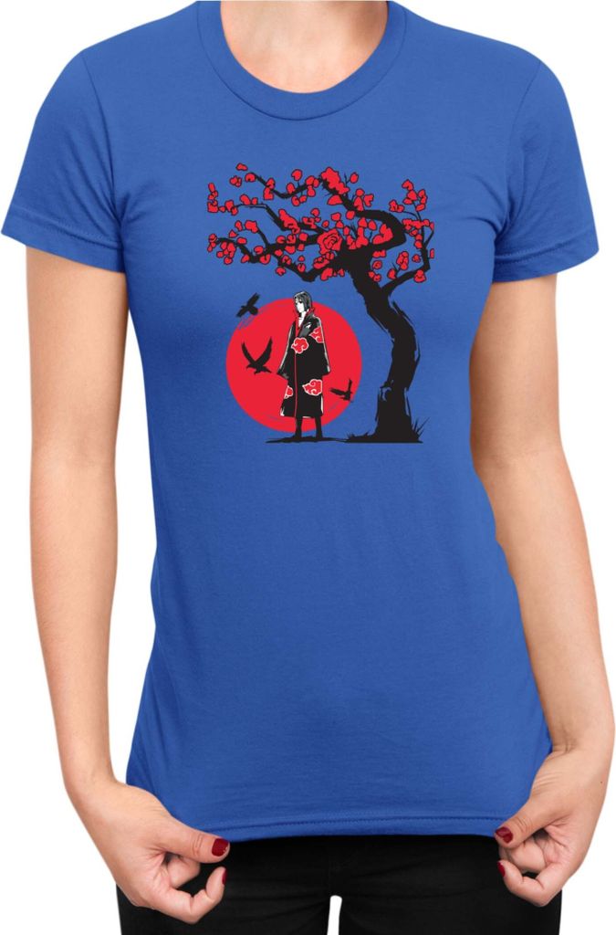 Damen T-Shirt Japan Anime Manga Naruto Itachi Uchiha Japan Tree, Lady M / Blau