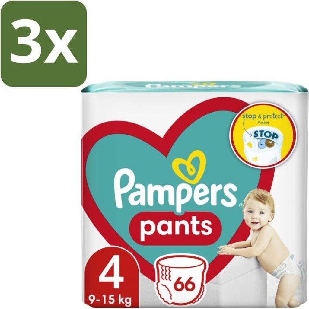 Pampers – Windelhosen – Hosen Größe 4 – 66 Windeln - Vorteilspack - 3 Stücke
