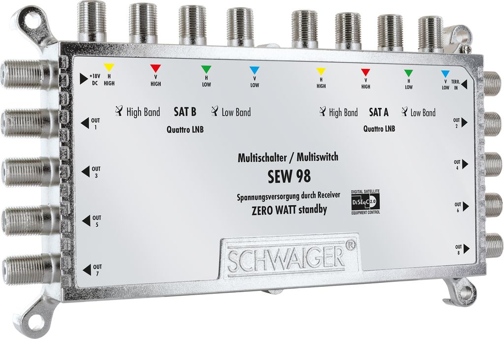 Schwaiger SEW98 531, 9 vstupy/vstupov, 8 výstupy/výstupov, Obrázok produktu 