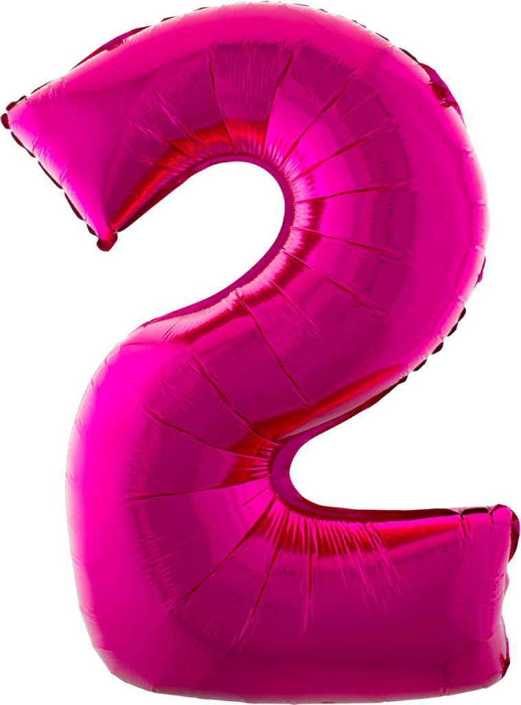 XXL Zahlen Folienballon 100 cm - Pink Zahl 2