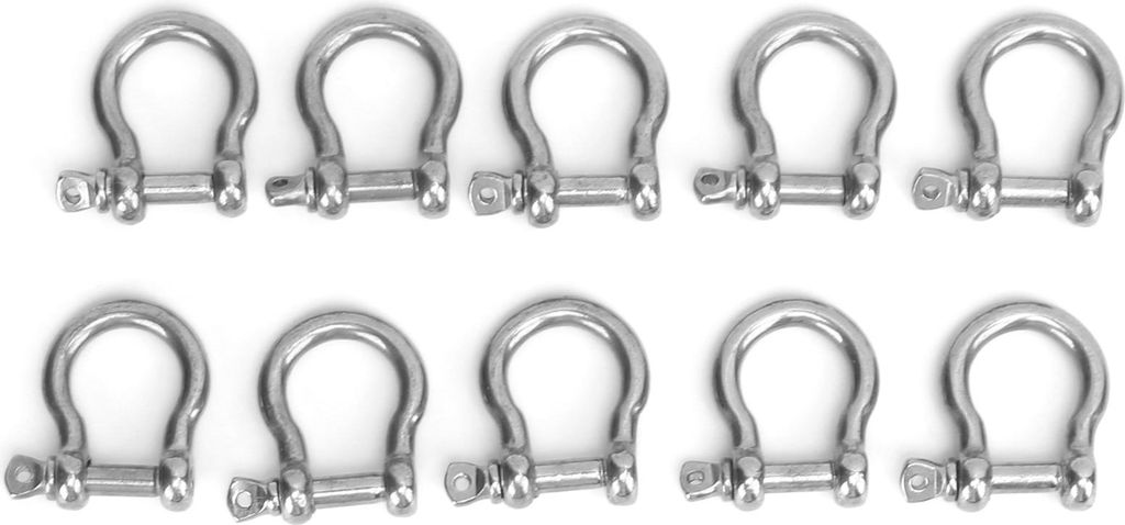 10 Stück Schäkel Edelstahl D-Ring-Anker mit hoher Härte für Camping, Wandern, Outdoor-Sportarten (M5, 80 kg Last)