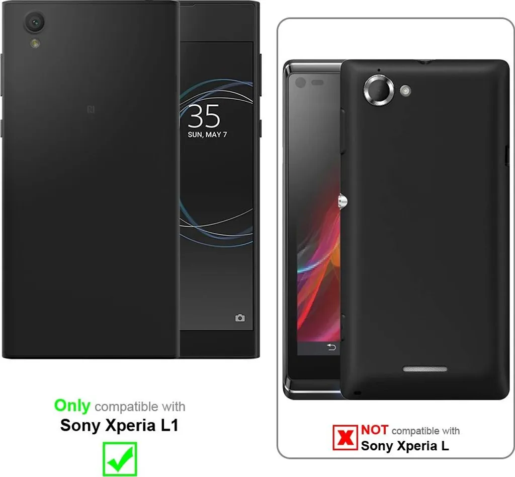 Custodia Sony Xperia L1 Cadorabo Rosso Metallico - Slim TPU Case