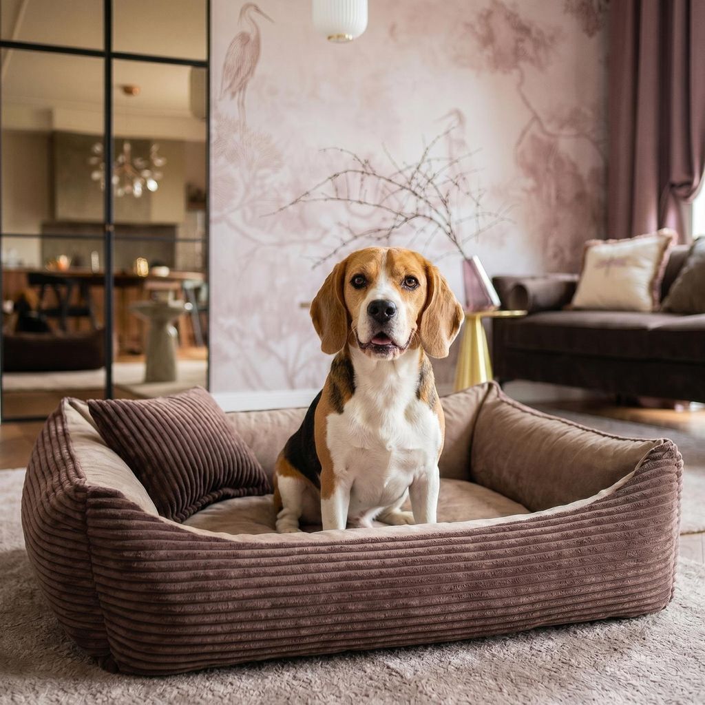 4L Textil MOLLY Kuscheliges Cord Hundebett kleine Hunde Produktbild 