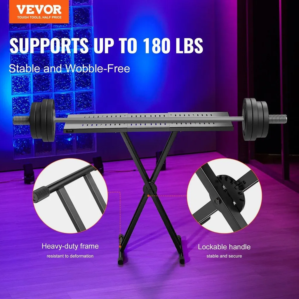Table DJ Réglable Support Clavier Double X Renforcé Haute Stabilité Pro