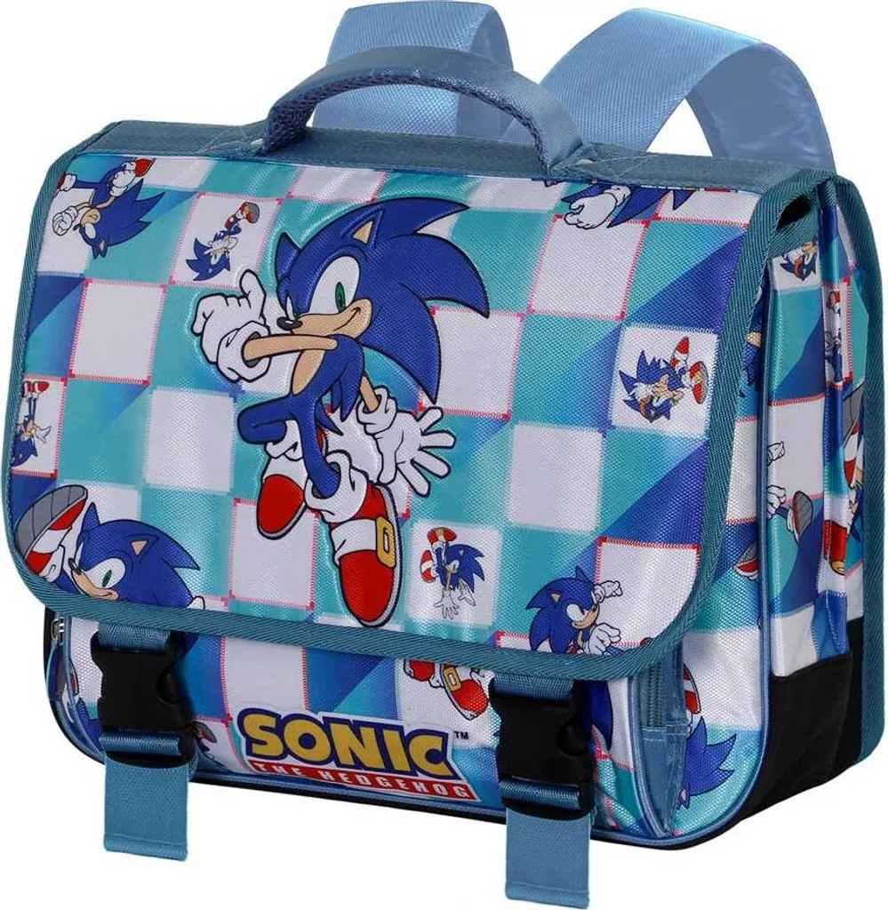 Sac à dos Sonic pour garçon : Cartable scolaire ergonomique 16 pouces