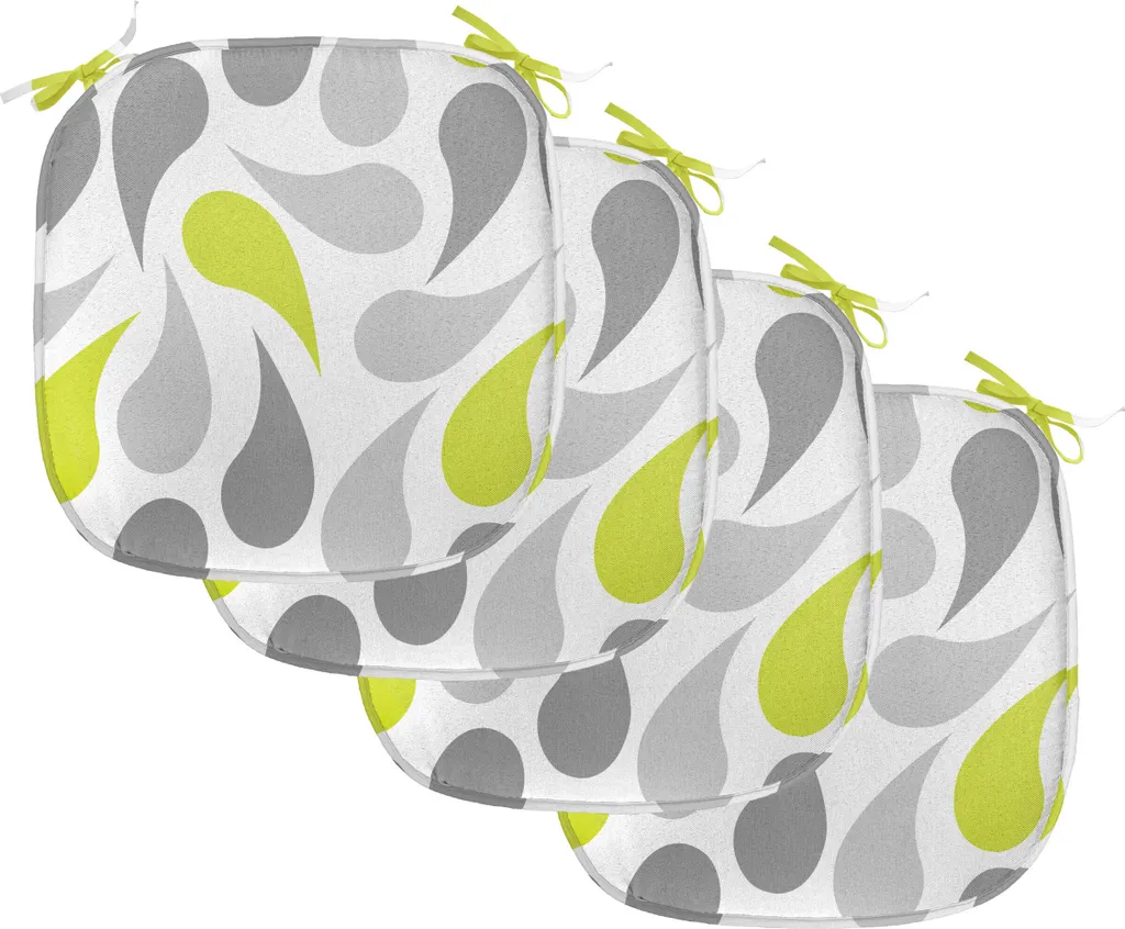 Cuscini Sedie Cucina Paisley Giallo Verde Set 4 ABAKUHAUS 40x40