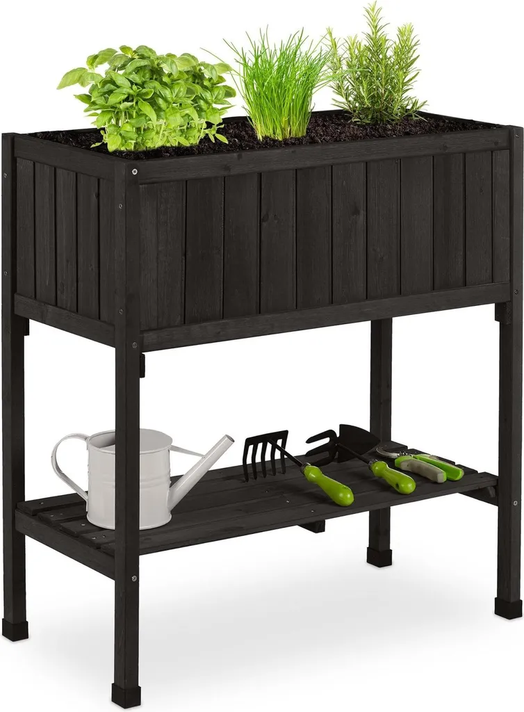 Lit surélevé d'épicéa massif 120x80 cm pour potager ergonomique et robuste