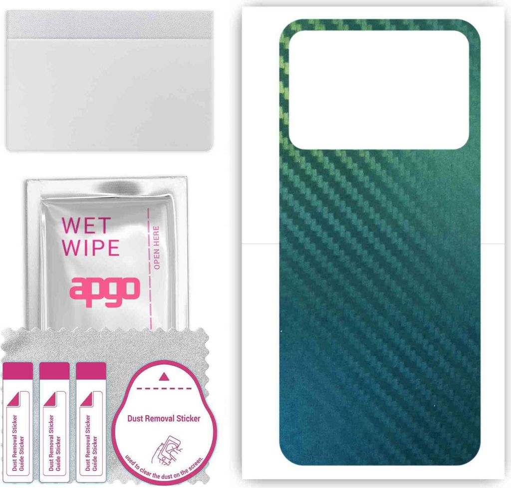 apgo Rückseite Schutzfolie, Skin, kompatibel mit Oppo K10 Vitality, Hinten Displayschutzfolie aus Vinylfolie, kratzfest, einfache Montage - Kohlen...
