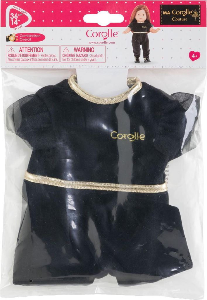 Corolle Puppen Jumpsuit schwarz Velours 36cm - elegante Puppenkleidung