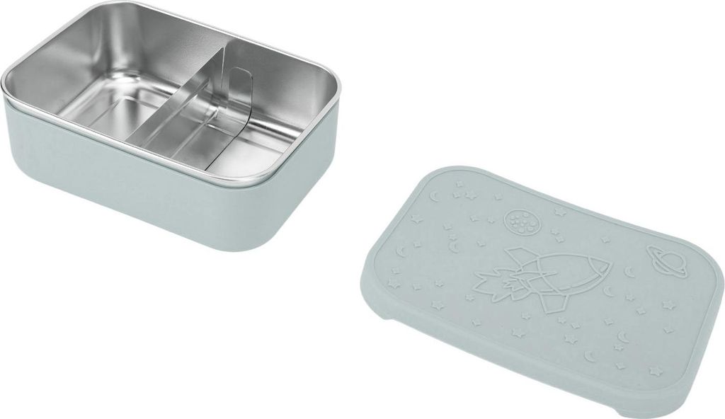 Edelstahl Lunch Box 850ml Leakproof Sealed Bento Box mit beweglichen Teiler für Schule Büro Picknick Haze Blue