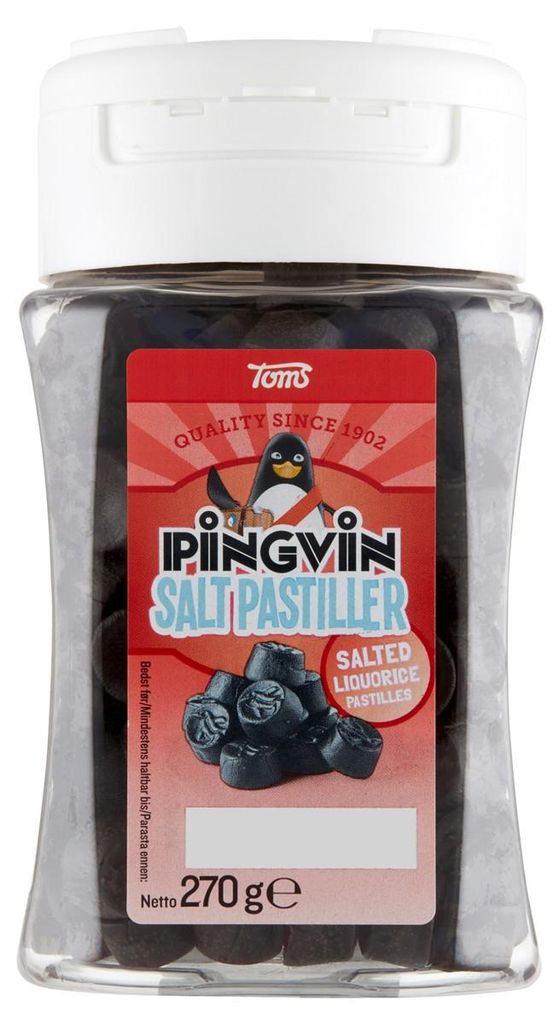 4x Toms Pingvin Salt Pastiller 270g Produktbild 