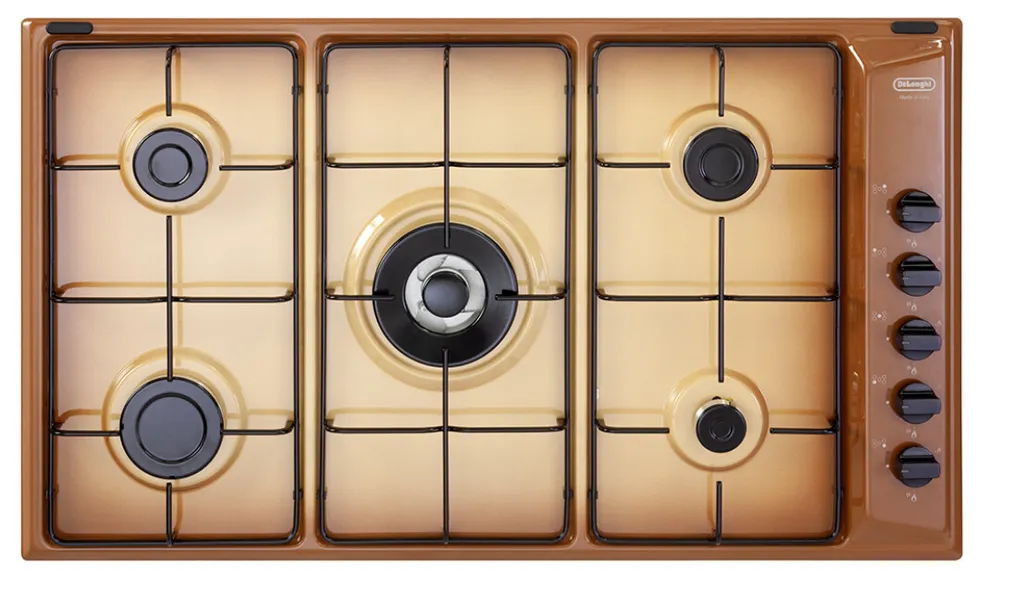 Plaque de cuisson gaz 90 cm DeLonghi YTF 59 DD 5 feux design cuivre
