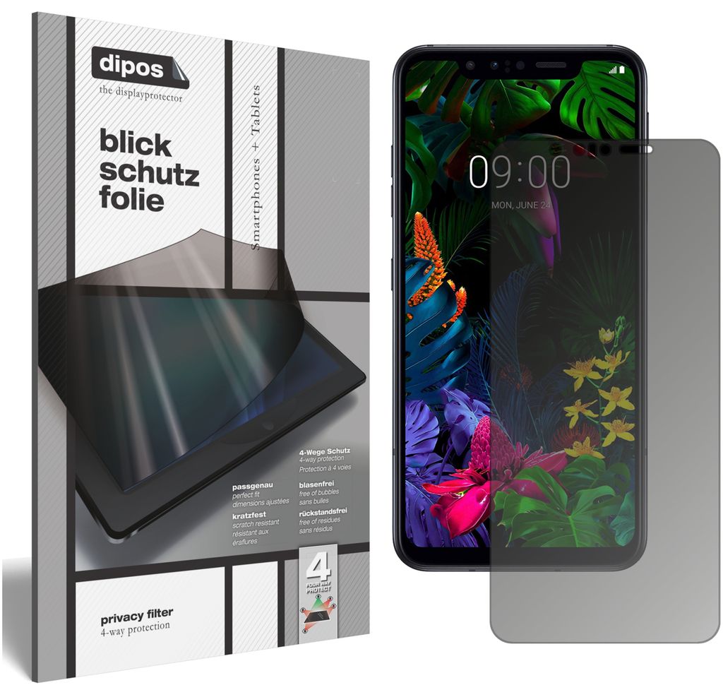 Blickschutzfolie für LG G8s ThinQ matt Schutzfolie Folie Display Schutz dipos