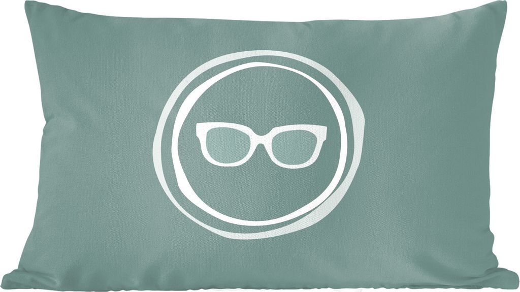 MuchoWow Zierkissen Sofakissen Wohnzimmer Dekokissen 50x30 cm Sommer - Sonnenbrille - Pastell - Wohnzimmerdekoration - Polster mit Photo