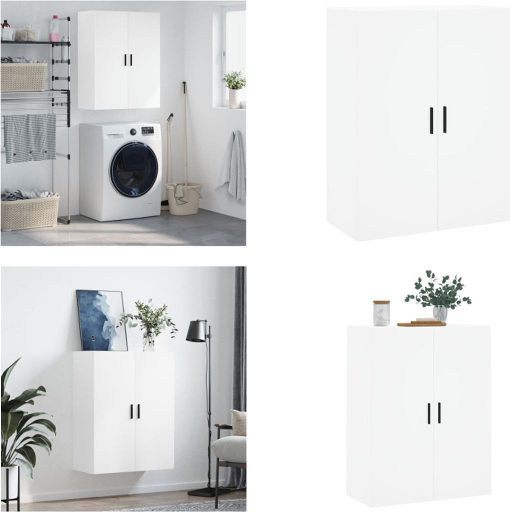 vidaXL Wandschrank Weiß 69,5x34x90 cm - Wandschrank - Wandschränke - Schrank - Lagerschrank