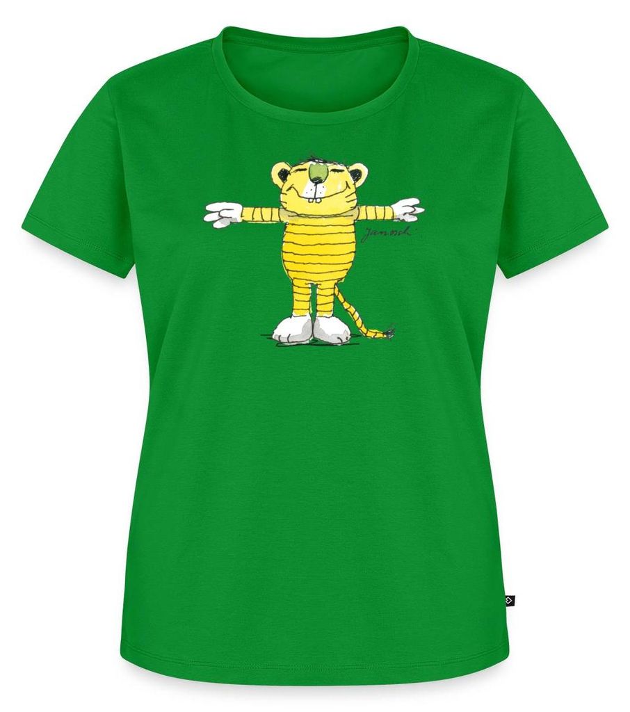 Spreadshirt Janosch Tiger Pose Frauen Premium T-Shirt, M, Grün