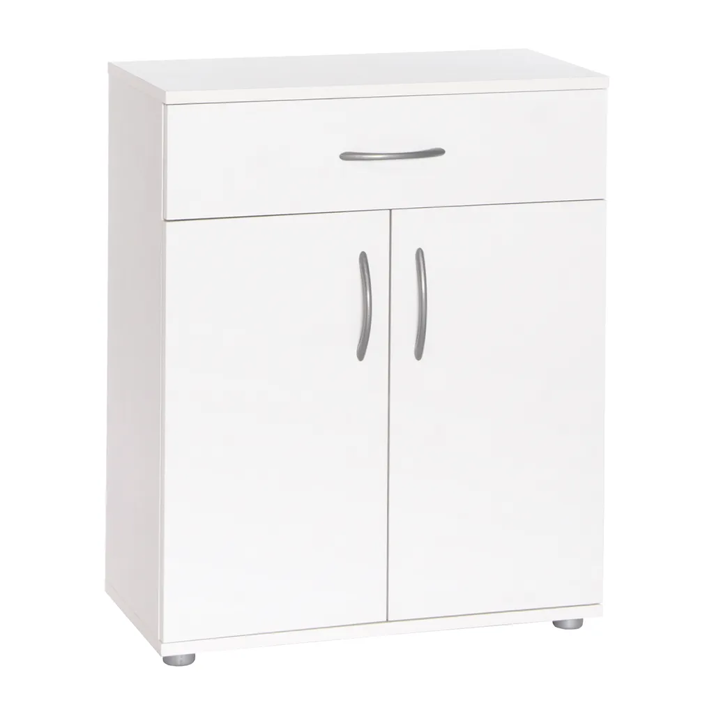 Buffet bas Commode PEGGY 2 blanc avec tiroirs pour rangement chambre