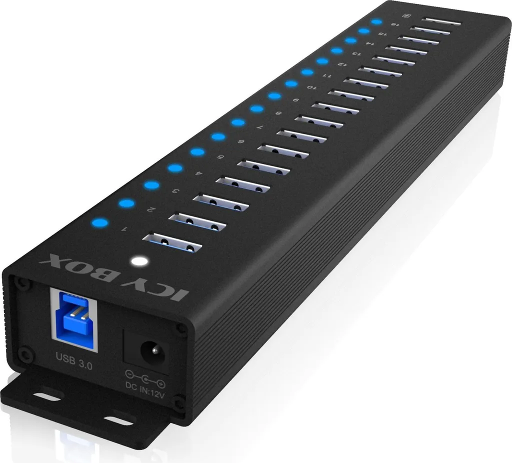Station Hub USB 16 Ports pour Montage Vidéo et Bureaux Multi-Appareils
