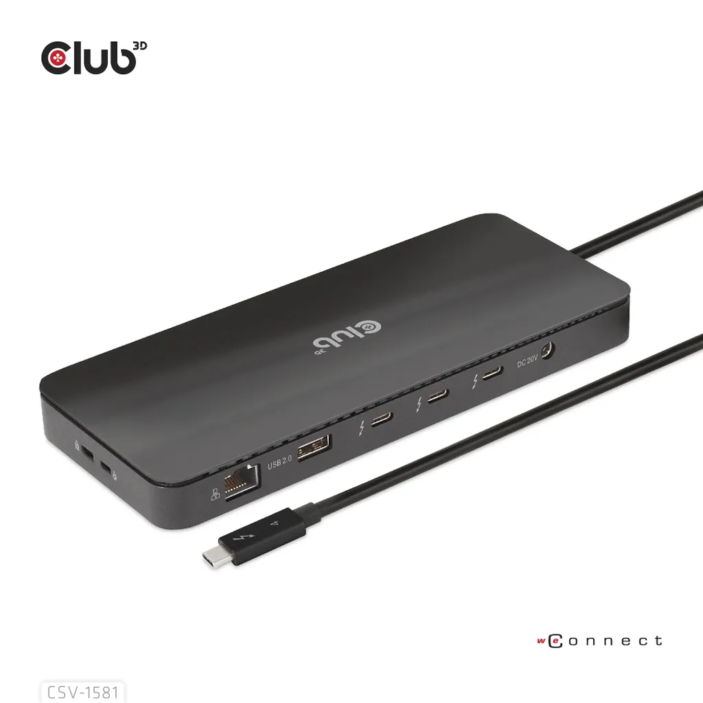 Station d'Accueil Multidock Thunderbolt 4 Club3D Hub 11 Ports Display