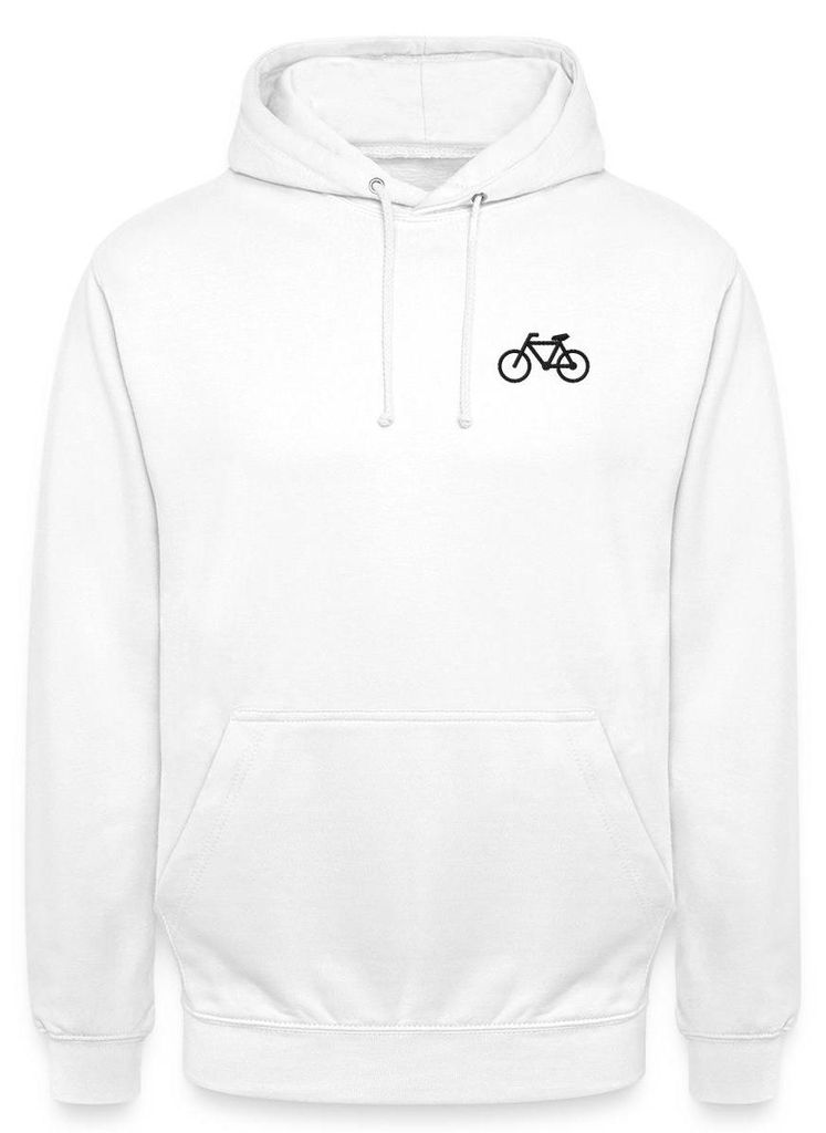 Spreadshirt Stickerei Fahrrad | Silhouette Rennrad Uni Hoodie, 4XL, Weiß