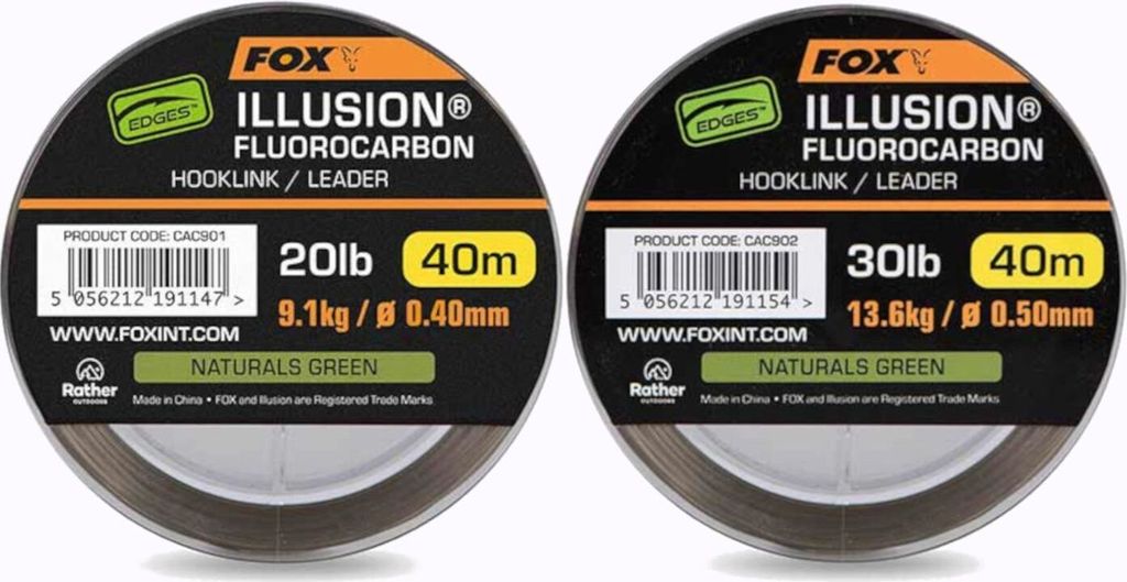 Fox Edges Illusion Fluorocarbon Hooklink - 40m Vorfachschnur, Durchmesser/Tragkraft:0.50mm / 13.6kg