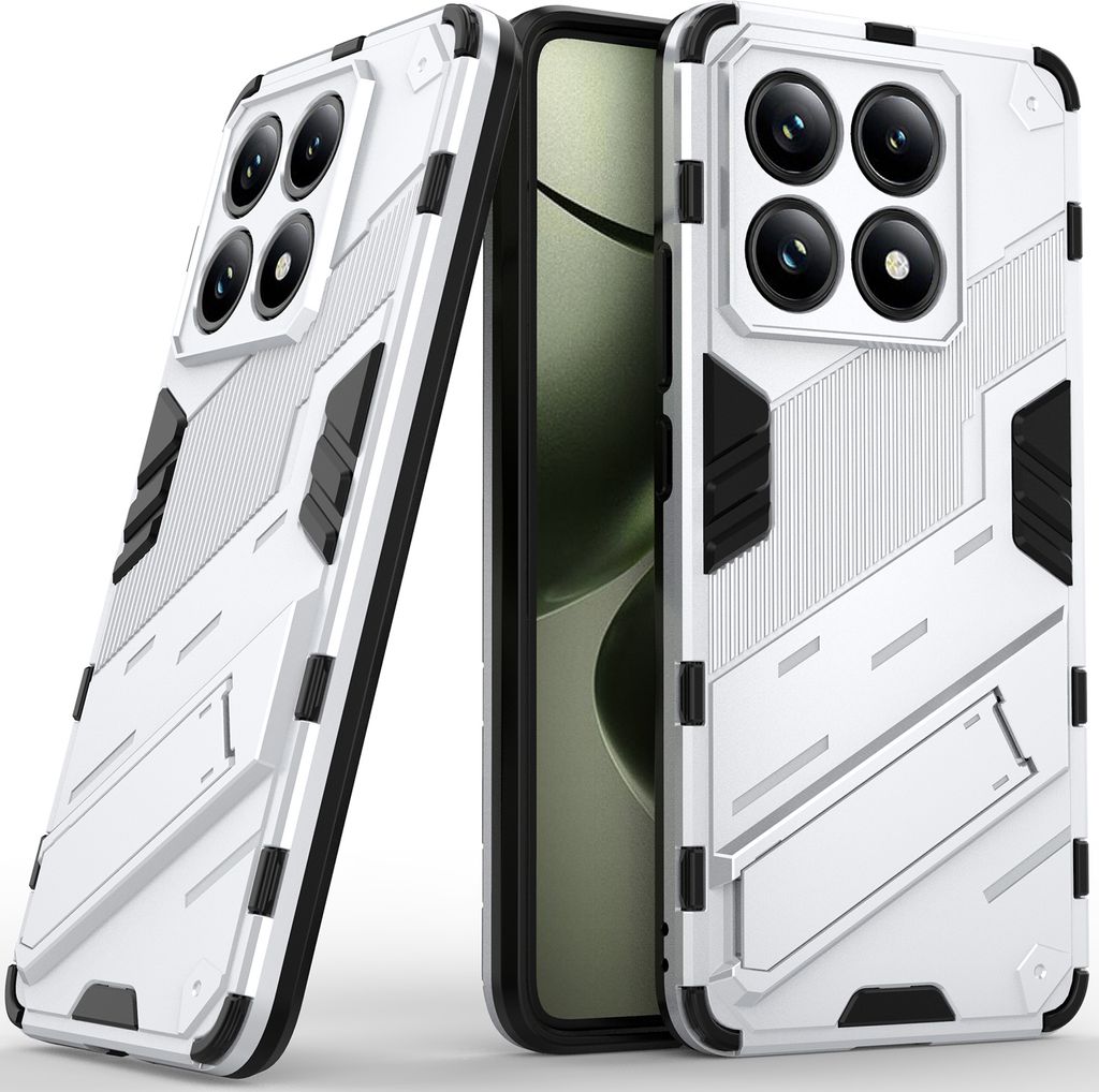 Armor Hülle für Xiaomi 14T Hybrid PC TPU Bumper Stoßfestes Schutzhülle mit Standfunktion Weiß