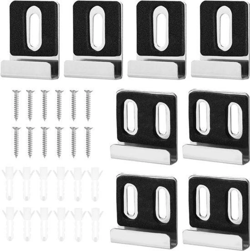 Lot de 8 crochets pour supports de miroirs muraux en métal robuste