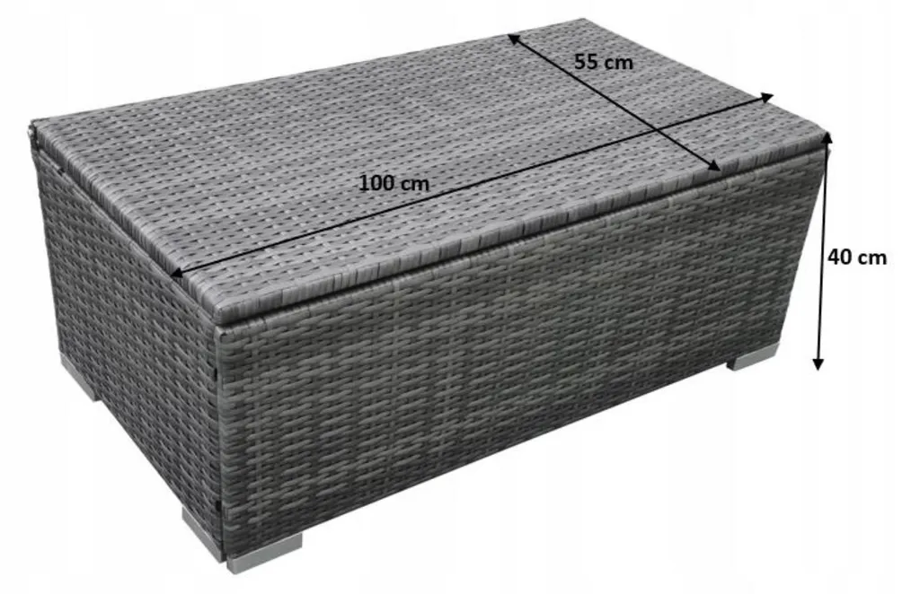 Coffre de jardin anti-humidité noir 100x55 cm pour protéger vos textiles