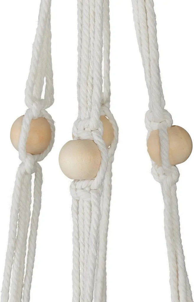 Suspensions macramé robustes lot de 7, design artisanal en coton bio