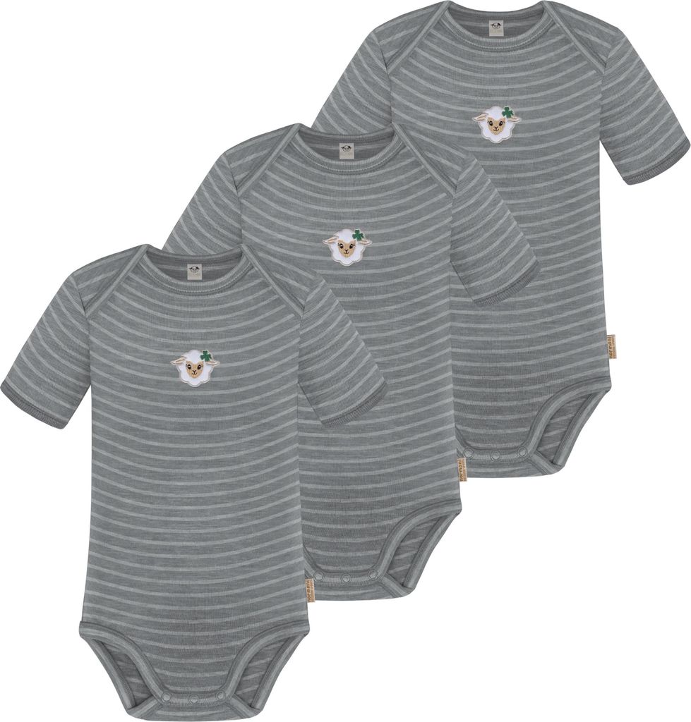 normani 3er Set Baby Merino Body Kurzarm Produktbild 