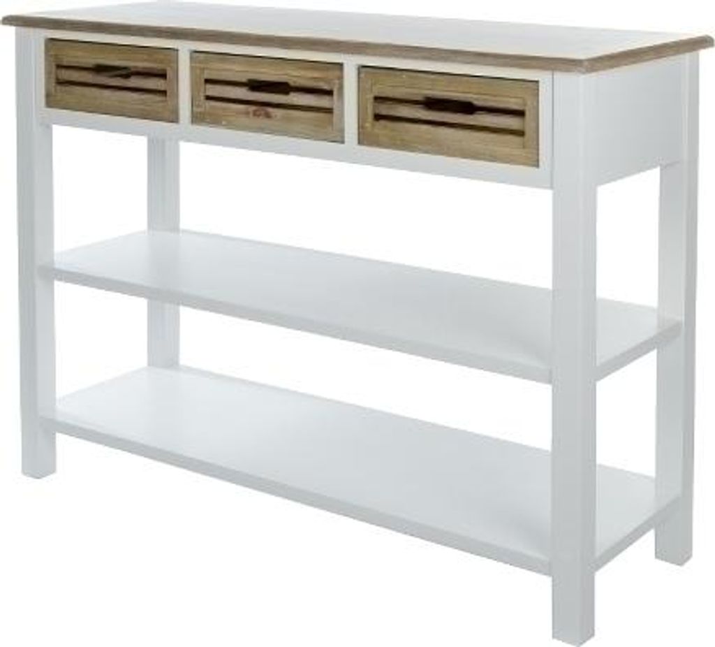 Konsole Provence 3 Schubladen MDF Weiß