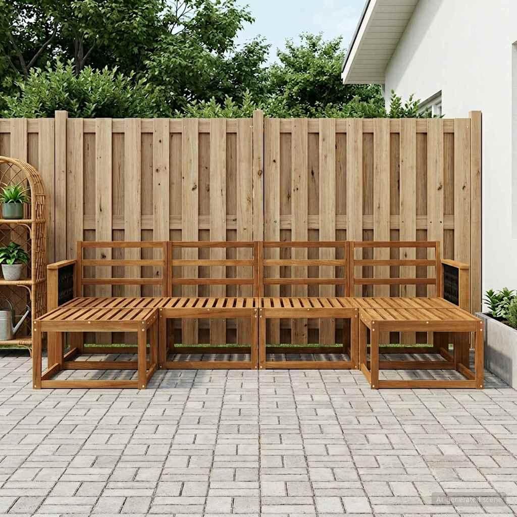 Möbel Outdoor-Sofagarnitur 6 pcs Natur Massivholz AkazieGartensofas - Gartensofas c2293