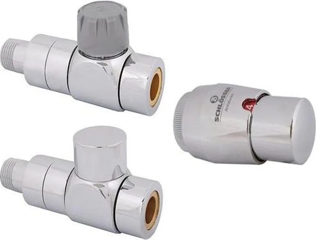 Kit vanne de radiateur droite DN15 1/2" blanc pur Js Style-Tec-Set complet