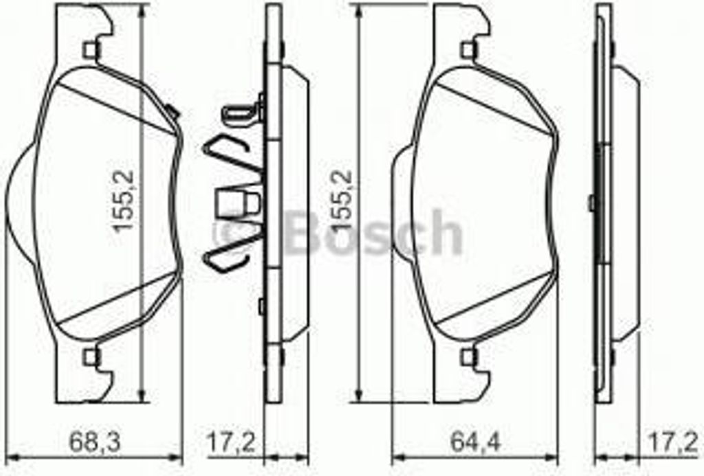 Bosch Bremsbelagsatz, Scheibenbremse Vorderachse 0 986 494 132
