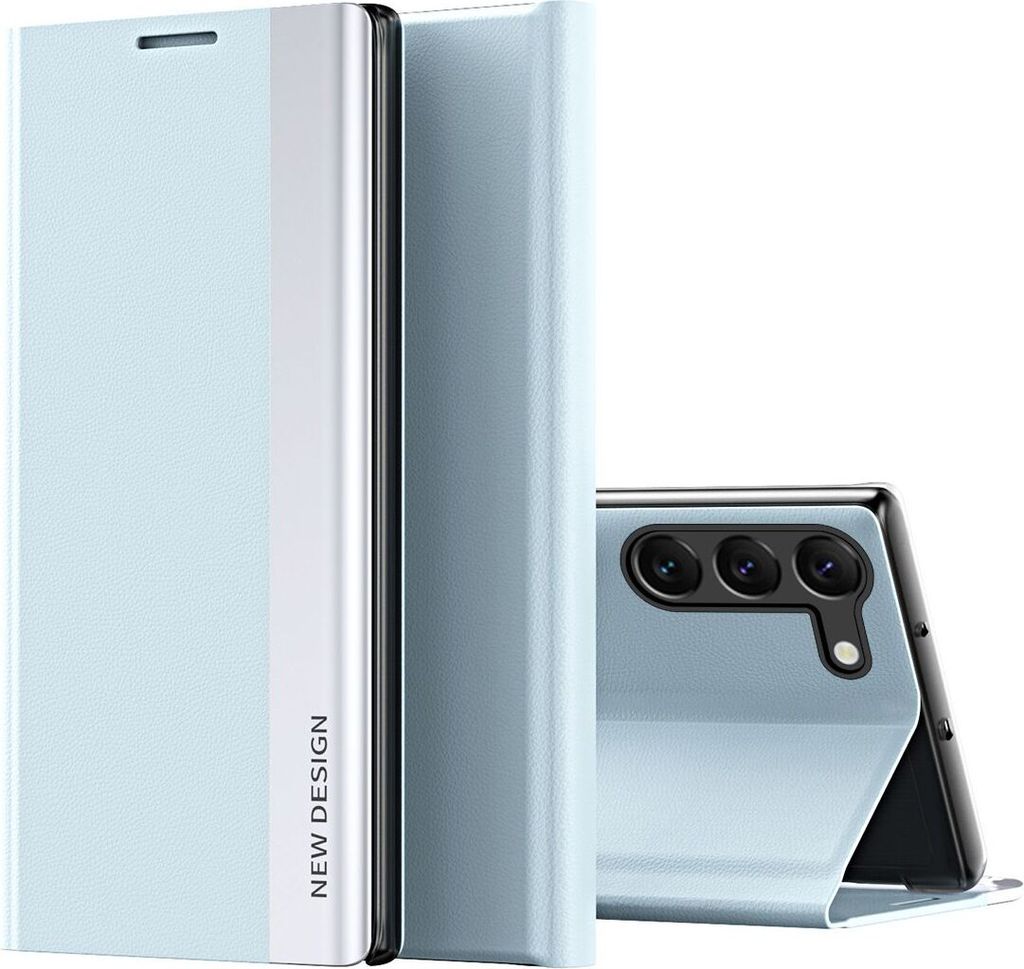 Galaxy S23+ Hülle, Leder PolyurethanMagnetisch Klapp Stand Schutzhülle für Samsung Galaxy S23+ Blau