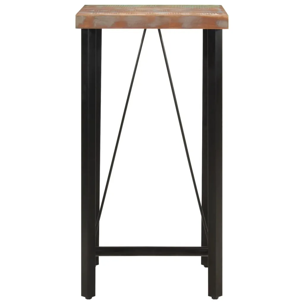 Table haute carrée en bois massif recyclé 55x107 cm cadre fer vidaXL