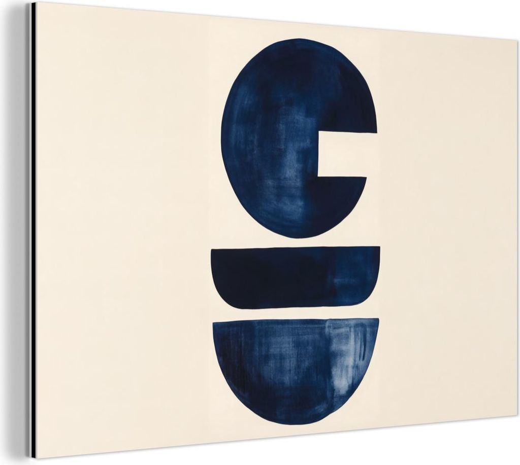 MuchoWow Wanddekoration Metall Metallbild Wandkunst 120x80 cm Formen - Blau - Abstrakt MuchoWow Aluminium Gemälde - Alu Bild