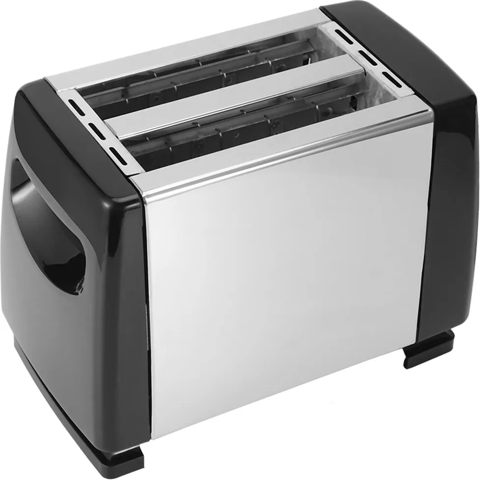 Grille-pain 2 fentes 850W noir avec 6 niveaux de dorage pour le matin