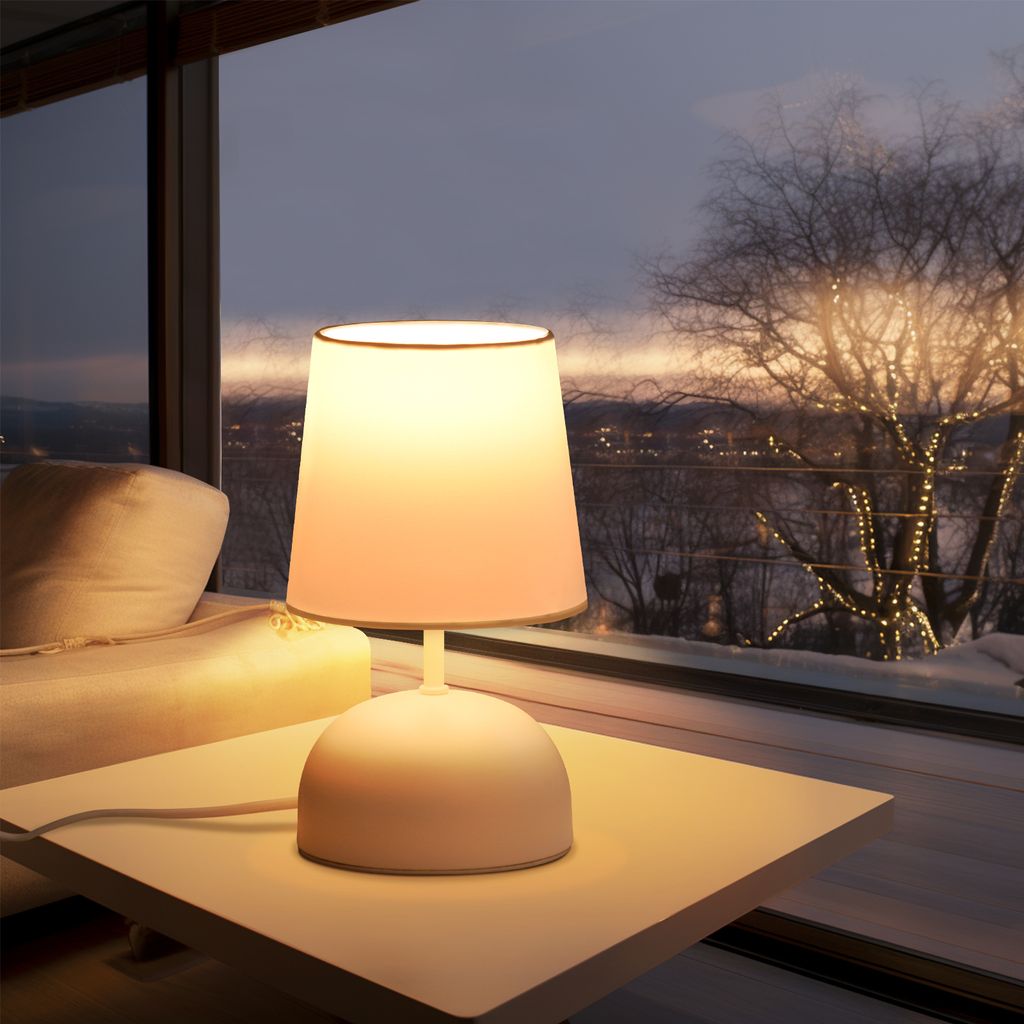 ZMH Nachttischlampe 2er Set Tischlampe mit Kabel