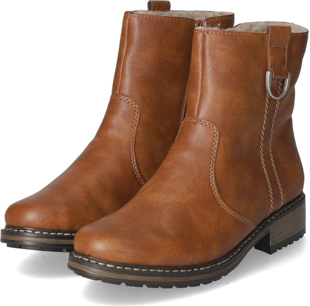 Rieker Damen Stiefeletten Braun Synthetik Größe: 39 Produktbild 