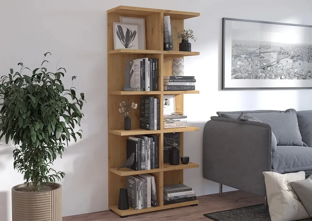 Étagère à rayons MISHA 3 chêne artisan - Meuble de rangement robuste