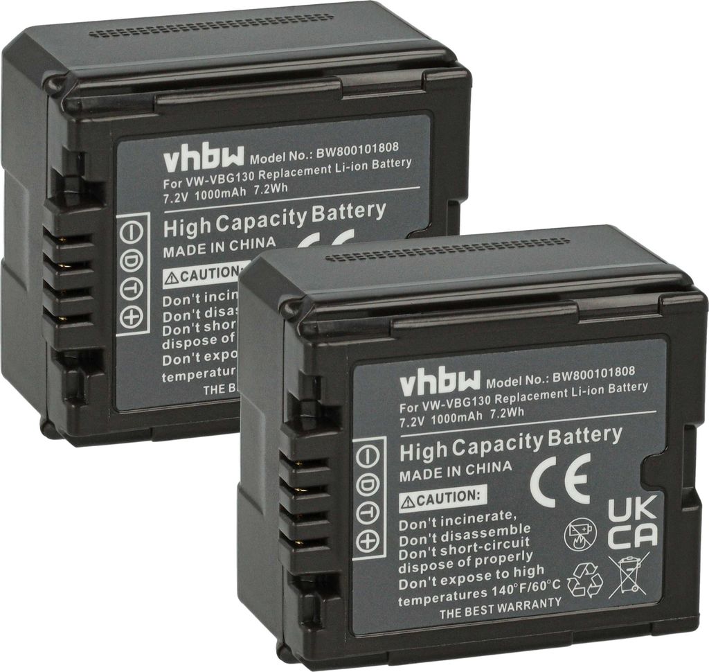vhbw 2x Akku kompatibel mit Panasonic HDC-SX5, HDC-TM350, Produktbild 